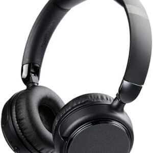 Amazon Basics Bluetooth Wireless On Ear Headphones with Microphone, 35 Hour Playtime, Foldable, Black