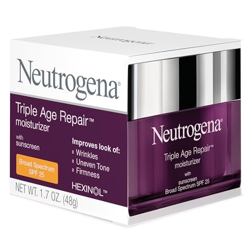 Neutrogena Triple Age Repair Anti-Aging Daily Facial Moisturizer with SPF 25 Sunscreen & Vitamin C, Firming Anti-Wrinkle Face & Neck Cream for Dark Spots, Glycerin & Shea Butter, 1.7 oz - Image 7