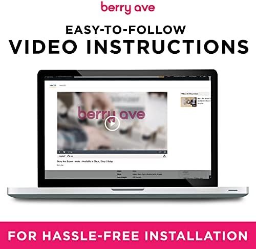 Berry Ave Broom Holder & Wall Mount Garden Tool Organizer - Home Laundry Room, Kitchen, Closet, Shed, Garage Organization and Storage Utility Rack - 5 Slots & 6 Hooks -Rake, Shovel, Mop Hanger (Black) - Image 6