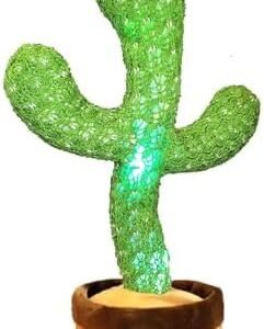 Pbooo Dancing Cactus Mimicking Toy,Talking Repeat Singing Sunny Cactus Toy 120 Pcs Songs for Baby 15S Record Your Sound Sing+Dancing+Recording+LED