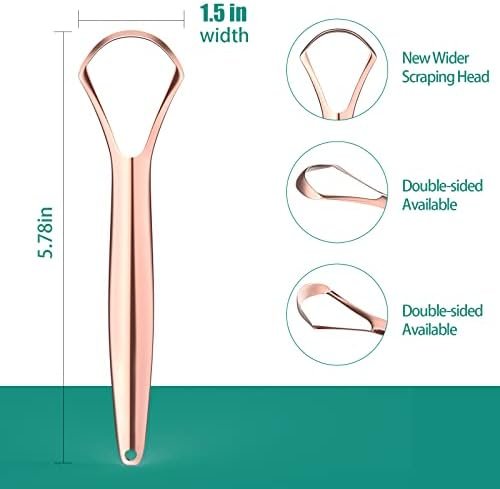 RONAVO Tongue Scraper for Adults, Two Colors Designed for Couples, Cure Bad Breath, Tongue Cleaners Stainless Steel, Metal Tongue Scrapers for Oral Care & Hygiene (2 Pack) - Image 6