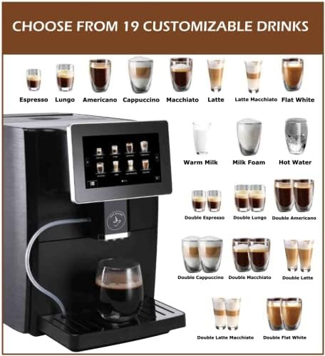 Cafe Bueno Super Automatic Espresso Machine - 19 Coffee Recipes, Durable, Grinder, Milk Frother, 7" Touchscreen - Image 7