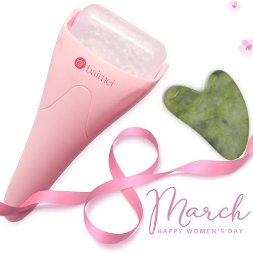 BAIMEI Cryotherapy Ice Roller and Gua Sha Facial Tools Puffiness Redness Reducing Migraine Pain Relief, Skin Care Tools for Face Massager Self Care Gift for Men Women - Pink - Image 2