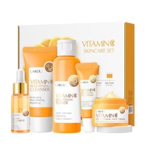 Skincare Gift Set for Teenage Girls,Vitamin C Skin Care Set - 5 Piece Gentle Skin Cleaning & Care Travel Size Kit With Cleanser, Toner, Face Serum,Eye Cream,Face Cream Brighten Face Skin Care Kit