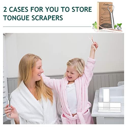 Tongue Scraper (2 Pack), Wide-head Tongue Cleaner with Nice Carrying Box, Easkep 100% Stainless Steel Tongue Scrapers Cleaners, for Men, Women, Adults, Kids - Image 7