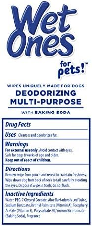 Wet Ones for Pets Deodorizing Multi-Purpose Dog Wipes With Baking Soda | Dog Deodorizing Wipes For All Dogs in Tropical Splash Scent, Wet Ones Wipes for Deodorizing Dogs | 50 Ct Cannister Dog Wipes - Image 7