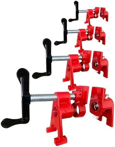 4-Pack 3/4 Inch H-Style Professional Pipe Clamp Set - Designed For Woodworking, Carpentry, Home Improvement, and DIY Jobs - Image 4