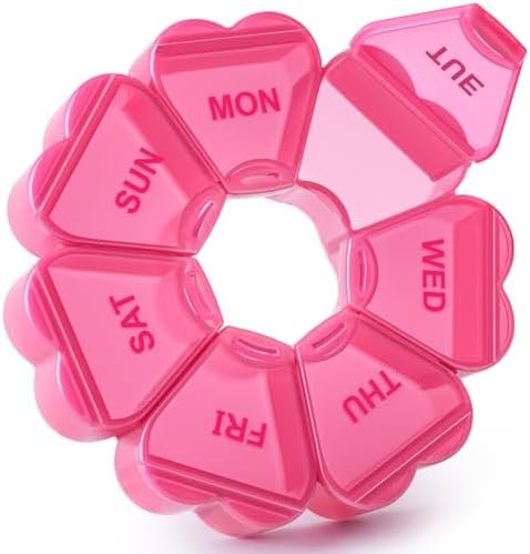 Large Weekly Pill Organizer/Box 7 Day, KAPENS Daily Vitamin Case Large Capacity Compartments, Pill Containers for Fish Oil Medicine Supplements