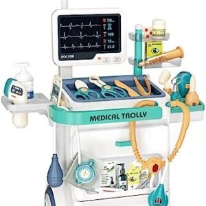 Jovow Doctor Kit for Kids, Pretend Medical Station Set for Boys & Girls, 26Pcs Pretend Play Medical Kit Toy, Mobile Cart with Sound and Light Functions, Kids Doctor Kit for Toddlers 3-5 Birthday Gift
