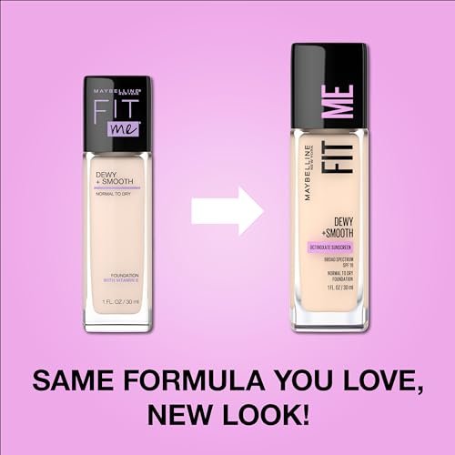 Maybelline Fit Me Dewy + Smooth Liquid Foundation Makeup, Light Beige, 1 Count (Packaging May Vary) - Image 2
