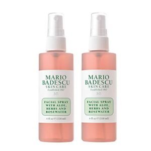 Mario Badescu Facial Spray, Makeup Mist with Rose Water, Green Tea, Cucumber, Lavender and Orange Blossom.Skin Care Mist For Hydrating, Reviving, Invigorating, Soothing and Uplifting All Skin Types.
