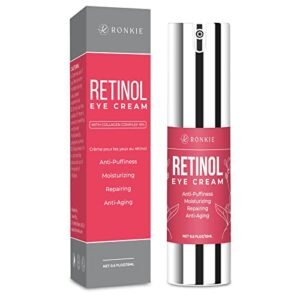 Retinol Eye Cream for Dark Circles and Puffiness, Anti Aging Eye Cream with Hyaluronic Acid and Collagen, Under Eye Cream, Smooth Fine Lines and Hydrate Eye Area
