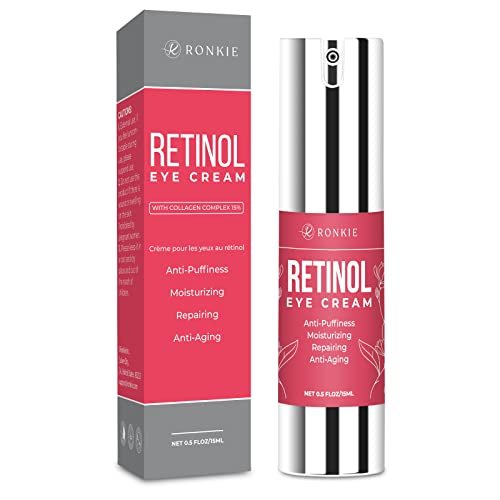 Retinol Eye Cream for Dark Circles and Puffiness, Anti Aging Eye Cream with Hyaluronic Acid and Collagen, Under Eye Cream, Smooth Fine Lines and Hydrate Eye Area