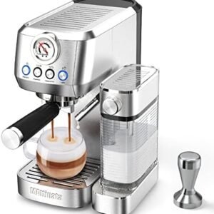 Cappuccino Machine and Espresso Machine, 20 Bar Stainless Steel Latte Maker for Home with Automatic Milk Frothing System, Valentines Day Gifts for Him/Her