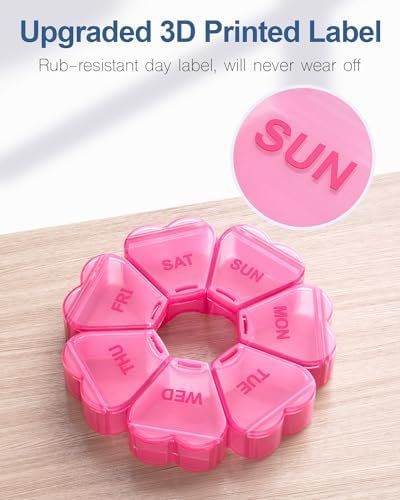 Large Weekly Pill Organizer/Box 7 Day, KAPENS Daily Vitamin Case Large Capacity Compartments, Pill Containers for Fish Oil Medicine Supplements - Image 5