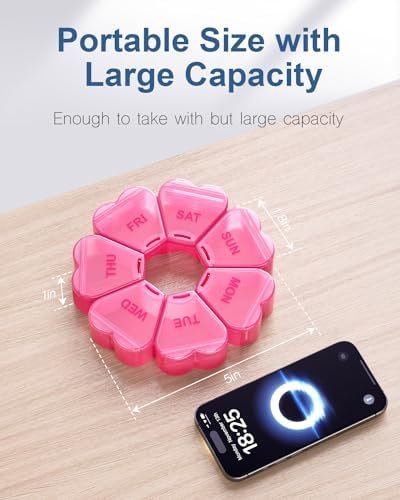 Large Weekly Pill Organizer/Box 7 Day, KAPENS Daily Vitamin Case Large Capacity Compartments, Pill Containers for Fish Oil Medicine Supplements - Image 6