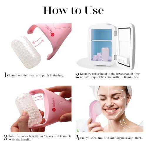 BAIMEI Cryotherapy Ice Roller and Gua Sha Facial Tools Puffiness Redness Reducing Migraine Pain Relief, Skin Care Tools for Face Massager Self Care Gift for Men Women - Pink - Image 7