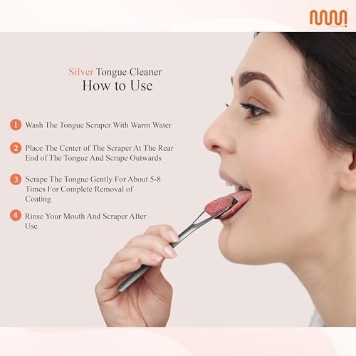 MasterMedi Tongue Scraper for Adults, 100% Stainless Steel Tongue Scrubber for Bad Breath, Easy to Use, Tongue Cleaner for Oral Care & Hygiene (SPTC-1|with Case) - Image 5