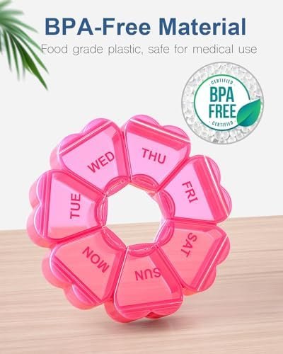 Large Weekly Pill Organizer/Box 7 Day, KAPENS Daily Vitamin Case Large Capacity Compartments, Pill Containers for Fish Oil Medicine Supplements - Image 3