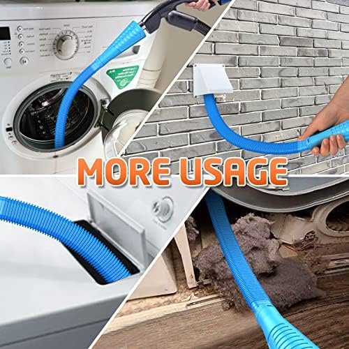 Sealegend 2 Pieces Dryer Vent Cleaner Kit Dryer Lint Vacuum Attachment, Dryer Lint Cleaner Kit Lint Remover Hoses Tools with Adapter - Image 3