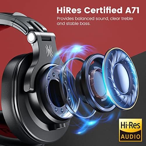 OneOdio A71 Hi-Res Studio Recording Headphones - Wired Over Ear Headphones with SharePort, Professional Monitoring & Mixing Foldable Headphones with Stereo Sound (Red) - Image 4