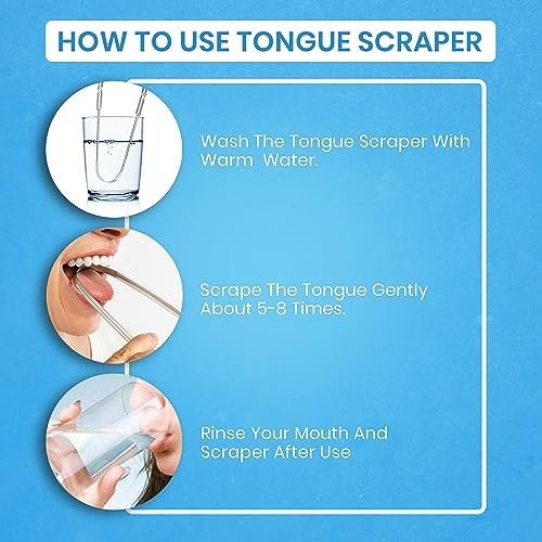 Tongue Scraper for Adults by HOKIN (2Pcs Oral Care Pack) Stainless Steel Tongue Cleaners Reduce Bad Breath 100% Metal Tough Scrapers Men and Women Hygiene Product - Image 4