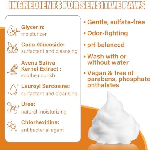 GJYC PET Paw Cleaner for Dogs and Cats,Magic Foam - Clean Paws No-Rinse Foaming Cleanser-Dry Shampoo, Foot Cleaner Brush - with Rose Extract, Odor Control Wash - Good for Puppy - Image 8