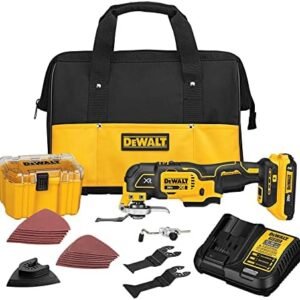 DEWALT 20V MAX XR Multi-Tool Kit, Oscillating Tool, 3-Speed, Quick Blade Change for Multi-Tool Needs, Cordless (DCS356D1)