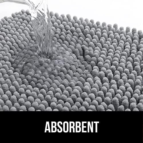 OLANLY Dog Door Mat for Muddy Paws, Absorbs Moisture and Dirt, Non-Slip Washable Mat, Quick Dry Microfiber, Mud Mat for Dogs, Entry Indoor Door Mat for Inside Floor(30x20 Inches, Grey) - Image 4