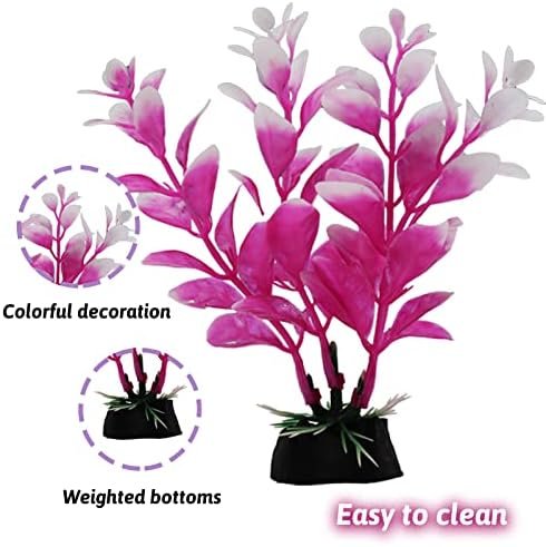 Fish Tank Decorations Plants with Resin Coral, 8 pcs Aquarium Decorations Small Plants Plastic, Fish Tank Accessories, Aquarium Decor - Image 4