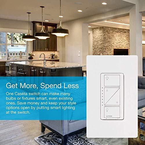Lutron Caseta Deluxe Smart Dimmer Switch (2 Count) Kit with Caseta Smart Hub | Works with Alexa, Apple Home, Ring, Google Assistant | P-BDG-PKG2W-A | White - Image 3