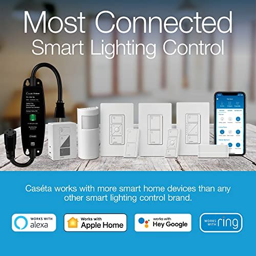 Lutron Caseta Deluxe Smart Dimmer Switch (2 Count) Kit with Caseta Smart Hub | Works with Alexa, Apple Home, Ring, Google Assistant | P-BDG-PKG2W-A | White - Image 2