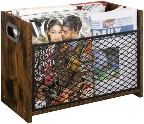 YINMIT Magazine Holder, Magazine Rack for Desktop and Home Office, Farmhouse File Storage Basket for Letters, Magazines, Books, Newspapers (Large) - Image 8