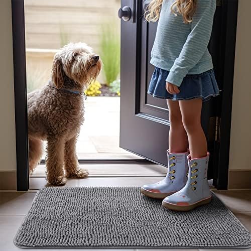 OLANLY Dog Door Mat for Muddy Paws, Absorbs Moisture and Dirt, Non-Slip Washable Mat, Quick Dry Microfiber, Mud Mat for Dogs, Entry Indoor Door Mat for Inside Floor(30x20 Inches, Grey) - Image 8