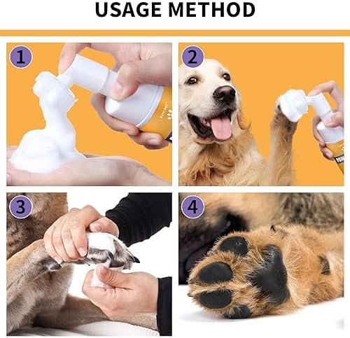 GJYC PET Paw Cleaner for Dogs and Cats,Magic Foam - Clean Paws No-Rinse Foaming Cleanser-Dry Shampoo, Foot Cleaner Brush - with Rose Extract, Odor Control Wash - Good for Puppy - Image 4