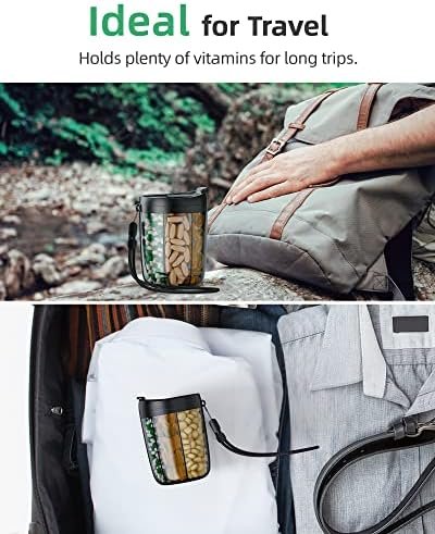 Large Supplement Organizer Bottle, Holds Plenty of Vitamins in 1 Monthly Pill Dispenser with Anti-Mixing & Wide Openings Design, Easy to Retrieve Meds, Includes 20 Pcs Stick-on Labels - Image 7