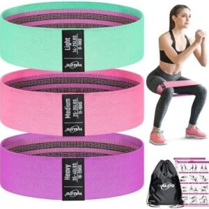 WALITO Resistance Bands for Legs and Butt, Fabric Exercise Loop Bands Yoga, Pilates, Rehab, Fitness and Home Workout, Strength Bands for Booty