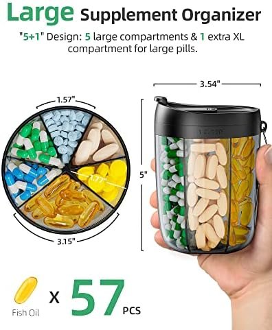 Large Supplement Organizer Bottle, Holds Plenty of Vitamins in 1 Monthly Pill Dispenser with Anti-Mixing & Wide Openings Design, Easy to Retrieve Meds, Includes 20 Pcs Stick-on Labels - Image 2