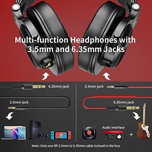 OneOdio A71 Hi-Res Studio Recording Headphones - Wired Over Ear Headphones with SharePort, Professional Monitoring & Mixing Foldable Headphones with Stereo Sound (Red) - Image 3
