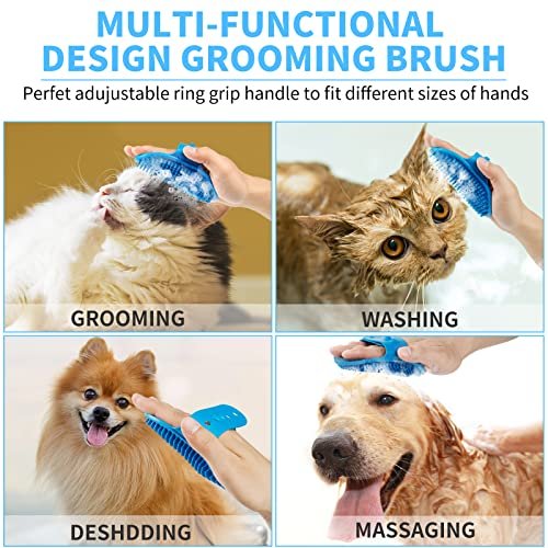 Comotech Dog Paw Cleaner for Large Dogs (with Dog Bath Brush&3 Absorbent Towels) Dog Paw Washer, Dog Foot Cleaner, Dog Bath Brush with Adjustable Ring Handle for Long Short Haired Dogs (Large,Blue) - Image 5
