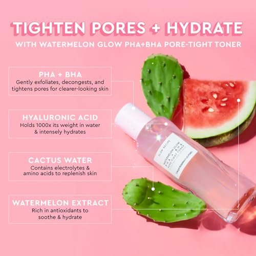 Glow Recipe Watermelon Glow PHA + BHA Toner - Gentle Face Exfoliating Toner & Pore Minimizer with Hyaluronic Acid + Cactus Water for Hydrated, Supple Skin, Vegan, Cruelty Free Tea Tree Toner (150ml) - Image 3