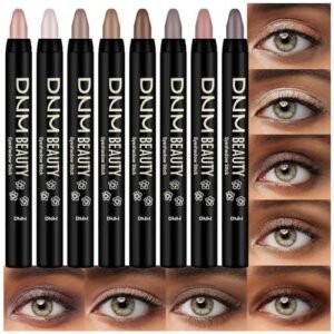 Kaely 8Pcs Cream Eyeshadow Stick Set for Eyes Makeup,Champagne Pearl Taupe Bronze Cocoa Stone Putty Smoky Amethyst,Matte Shimmer Glitter Eye Shadow Pencil Pen Crayon Bulk Waterproof,sombras para ojos