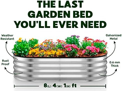 Galvanized Raised Garden Beds Outdoor // 8×4×1 ft (2-Pack) Planter Raised Beds for Gardening, Vegetables, Flowers // Large Metal Raised Garden Box (Silver) // Tool-Free Assembly - Image 5