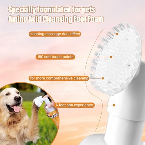GJYC PET Paw Cleaner for Dogs and Cats,Magic Foam - Clean Paws No-Rinse Foaming Cleanser-Dry Shampoo, Foot Cleaner Brush - with Rose Extract, Odor Control Wash - Good for Puppy - Image 3