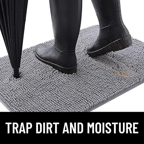 OLANLY Dog Door Mat for Muddy Paws, Absorbs Moisture and Dirt, Non-Slip Washable Mat, Quick Dry Microfiber, Mud Mat for Dogs, Entry Indoor Door Mat for Inside Floor(30x20 Inches, Grey) - Image 2