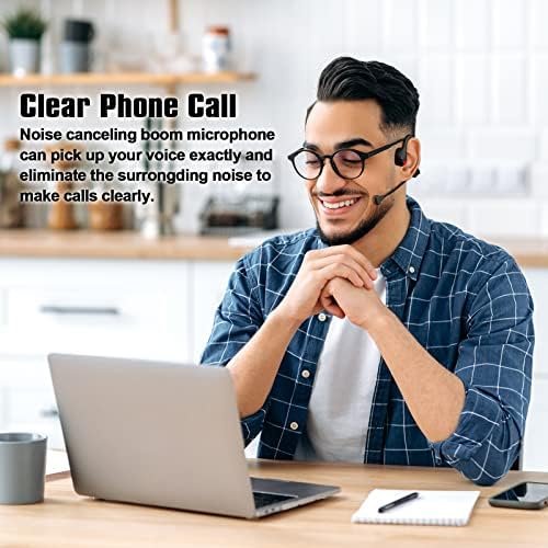 YouthWhisper Bone Conduction Headphones Bluetooth Open-Ear Headphones with Mic Noise-Canceling Microphone, Wireless Headset with Mic for Work, Learning, Running, Driving, Remote Meeting(Pro) - Image 3