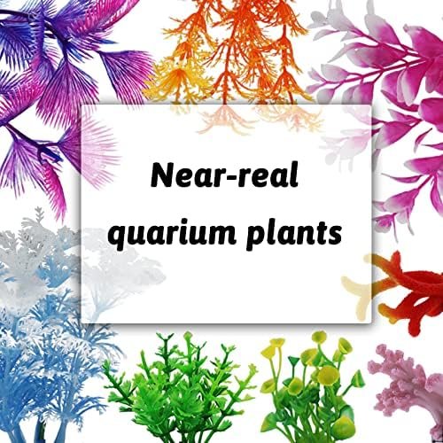 Fish Tank Decorations Plants with Resin Coral, 8 pcs Aquarium Decorations Small Plants Plastic, Fish Tank Accessories, Aquarium Decor - Image 3