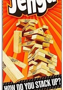 Hasbro Gaming Jenga Classic Game with Genuine Hardwood Blocks, Stacking Tower Game for 1 or More Players, Kids Easter Basket Stuffers, Ages 6+