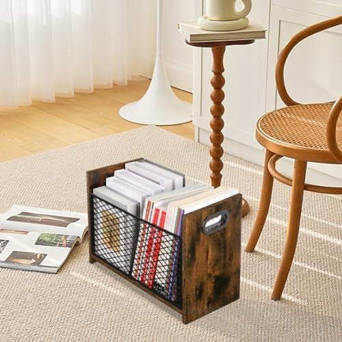 YINMIT Magazine Holder, Magazine Rack for Desktop and Home Office, Farmhouse File Storage Basket for Letters, Magazines, Books, Newspapers (Large) - Image 7