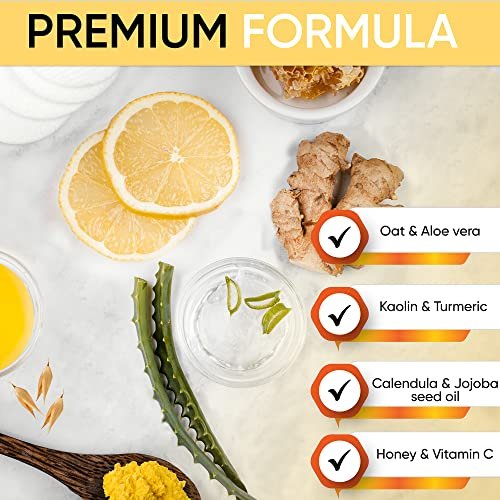 Vitamin C and Turmeric Clay Mask for Face – Deep Cleansing & Brightening Face Mask for Dark Spots, Pores, and Anti-Aging – Non-Greasy, Easy-to-Apply Hydrating Skin Care, 5.29 Oz - Image 4